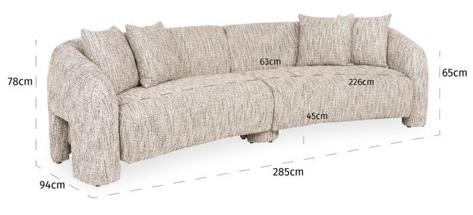 Bankstel S5169 Trendy Nature Milania B285 x D94 x H78 cm