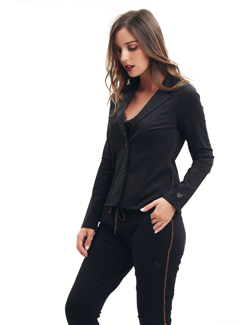HBT BLAZER NOIR SURJET LUREX CUIVRE SHIRLEY