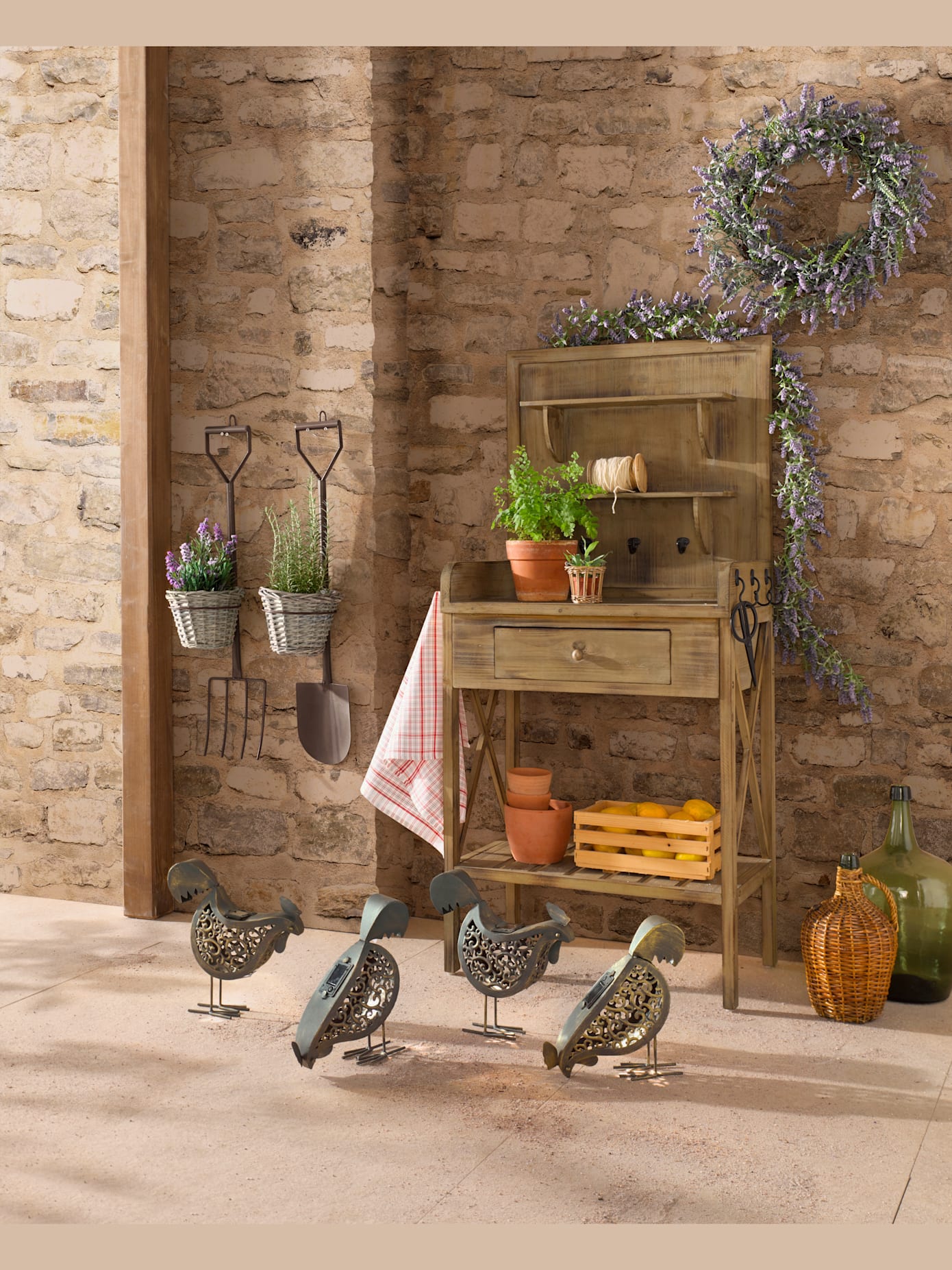 Panier à plante décoratif kit de plantation décoratif fourche et pelle