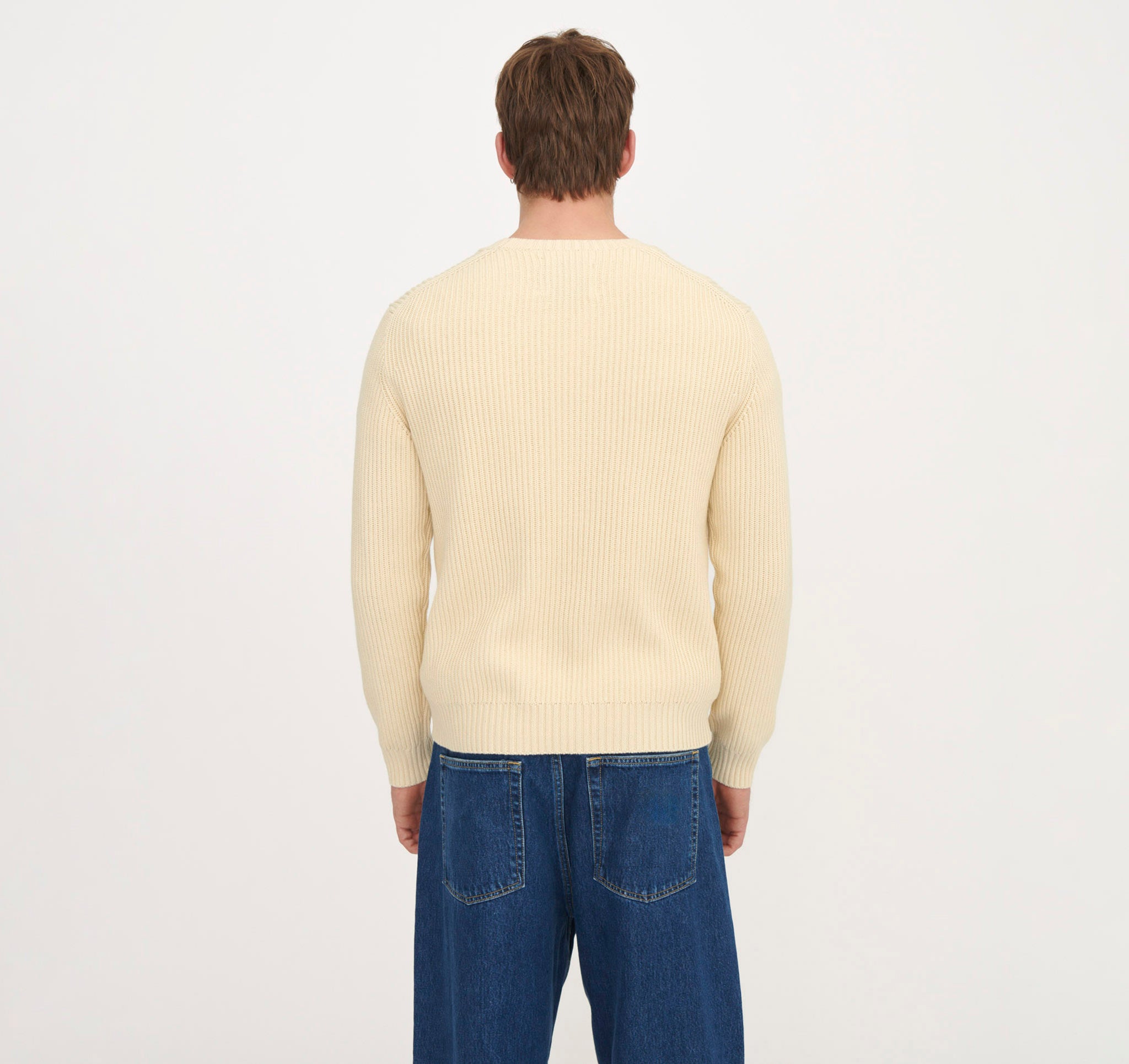 COTTON<br>Soft Knit Chunky Crewneck Sweater