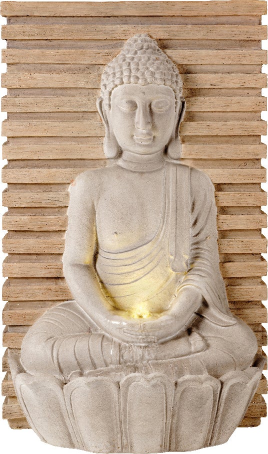 Lumineo waterornament boeddha grijs / naturel 28 x 44,5 x 72,5 cm