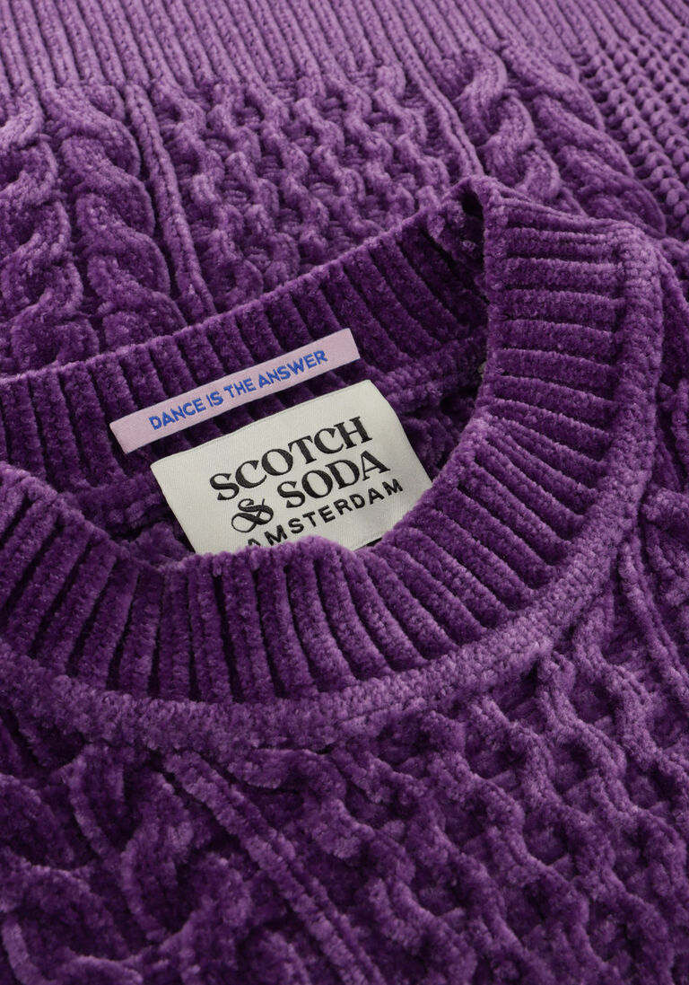SCOTCH & SODA paarse scotch & soda trui chenille cable knit pullover