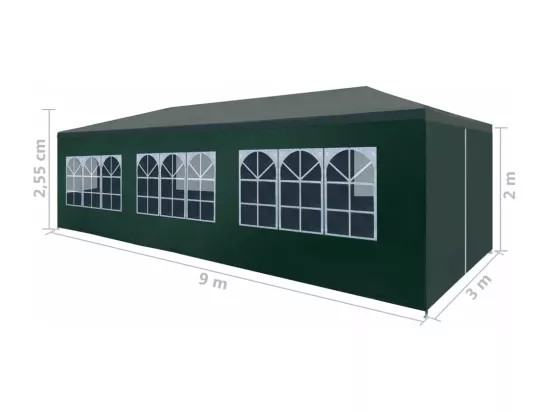 Tente de réception 3 x 9 m Vert