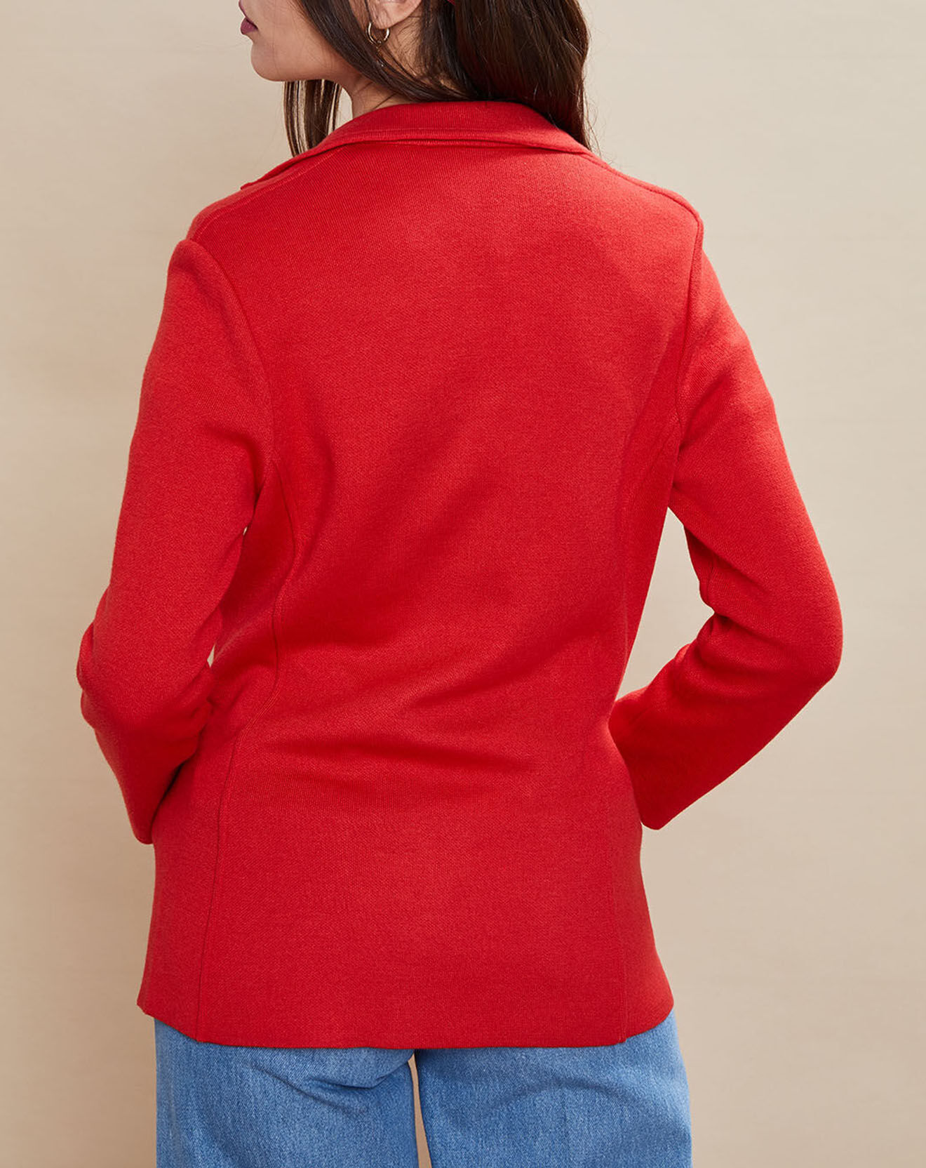 Devernois Veste blazer en Laine mélangée Voilier rouge