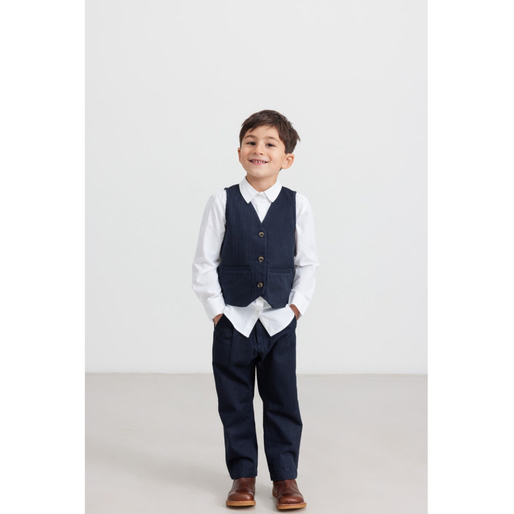 Køb MarMar Herringbone Twill Pilot Navy Piper Bukser