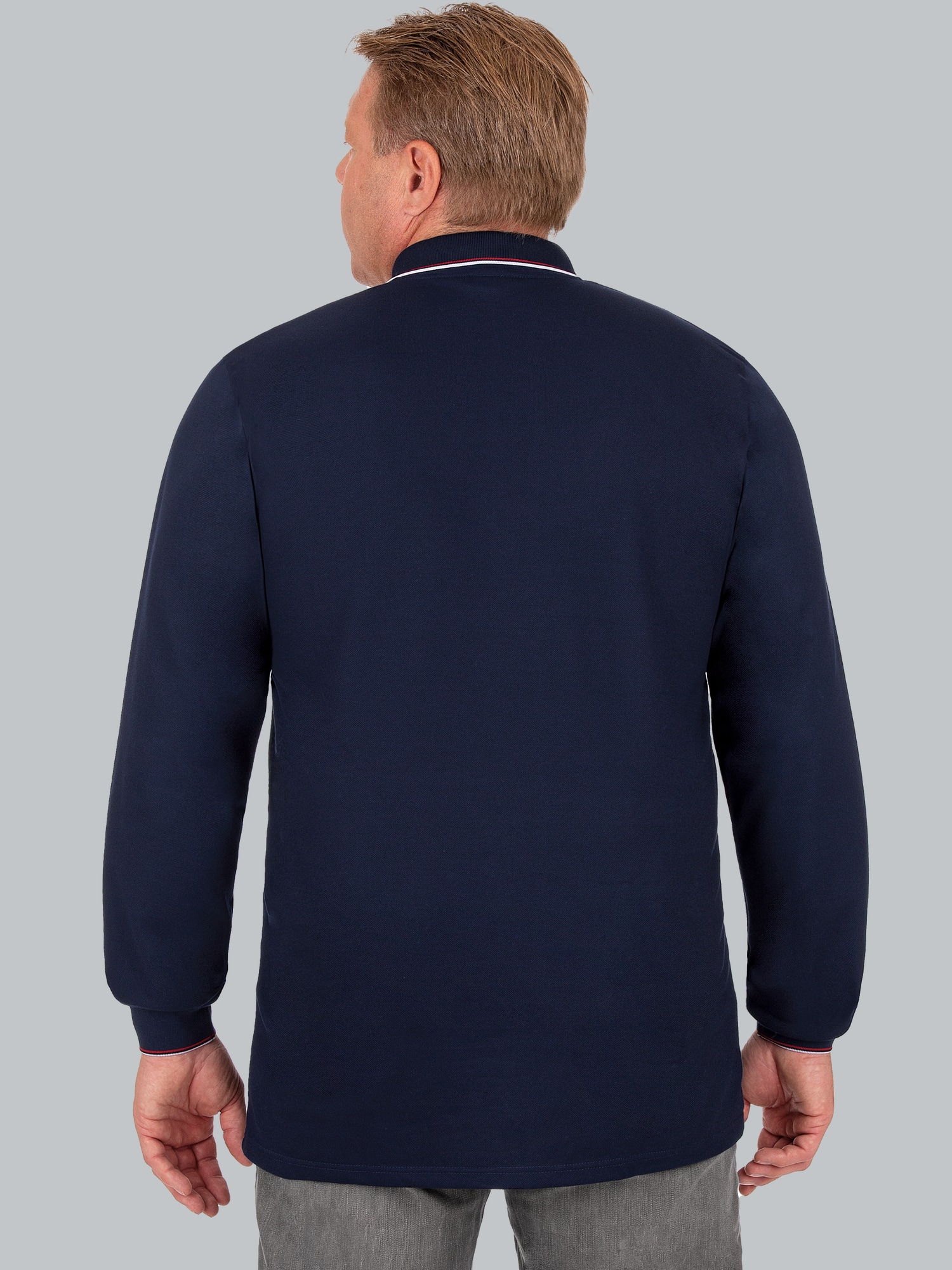 Modisches Poloshirt mit langen Armen Navy