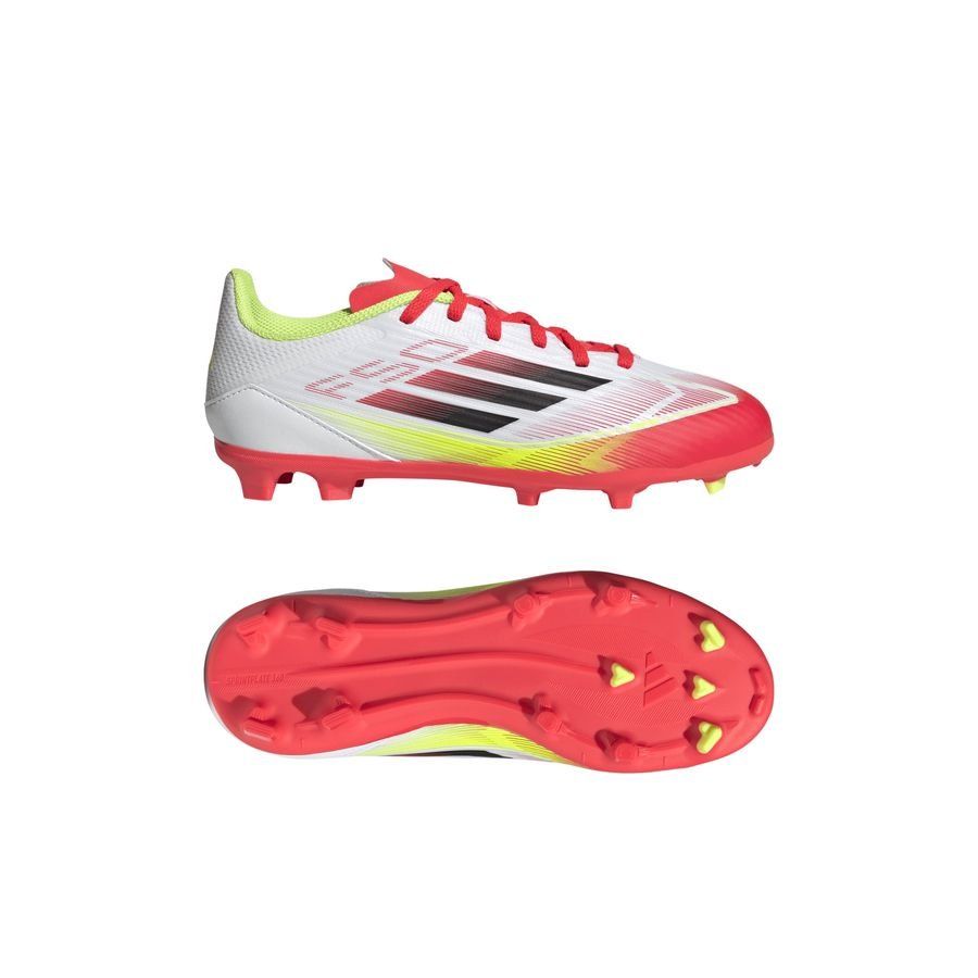 adidas F50 League FG/AG Pure Victory - Blanc/Noir/Jaune Enfant