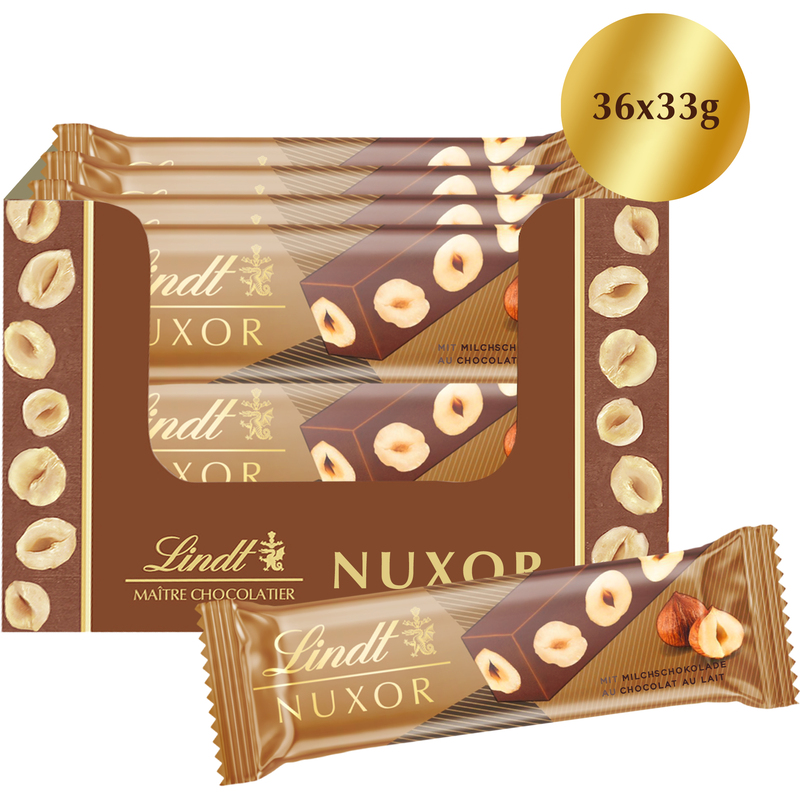 Lindt Schokoladenriegel Nuxor Milch, 33 g, 36 Stück