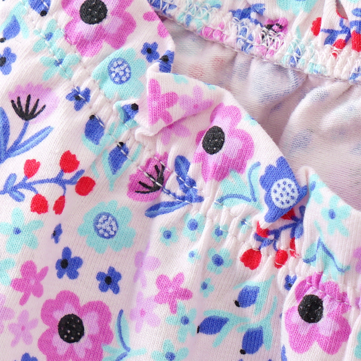 Famy 3 Mädchen Tops mit bunten Motiven zartrosa / blau / rosa