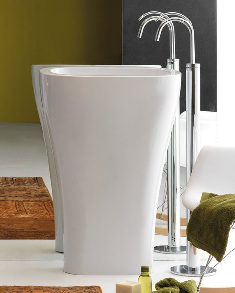 Sapho Aquatech staande wastafel 60x40cm wit glans