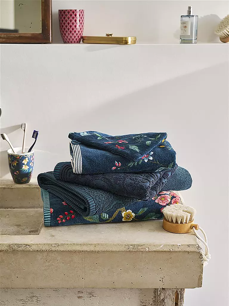 PIP STUDIO Handtuch 55x100cm LES FLEURS dunkelblau