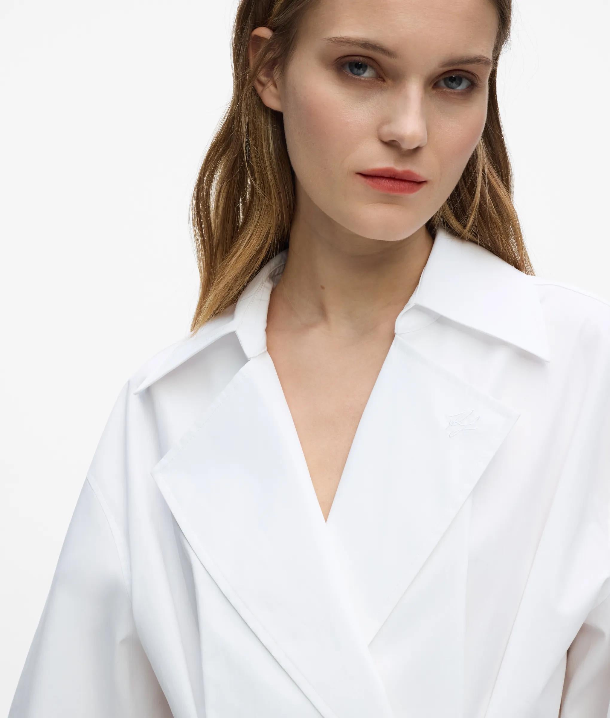 Dubbelknoops poplin shirt