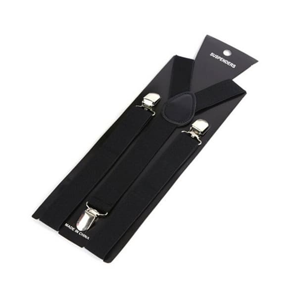 Stilige smale svarte seler med klemmer 2,5 cm