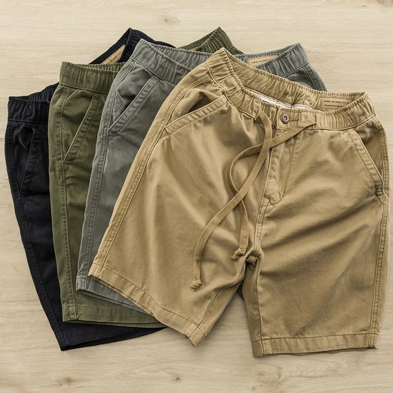 Nightbell - Effen shorts met trekkoord in de taille