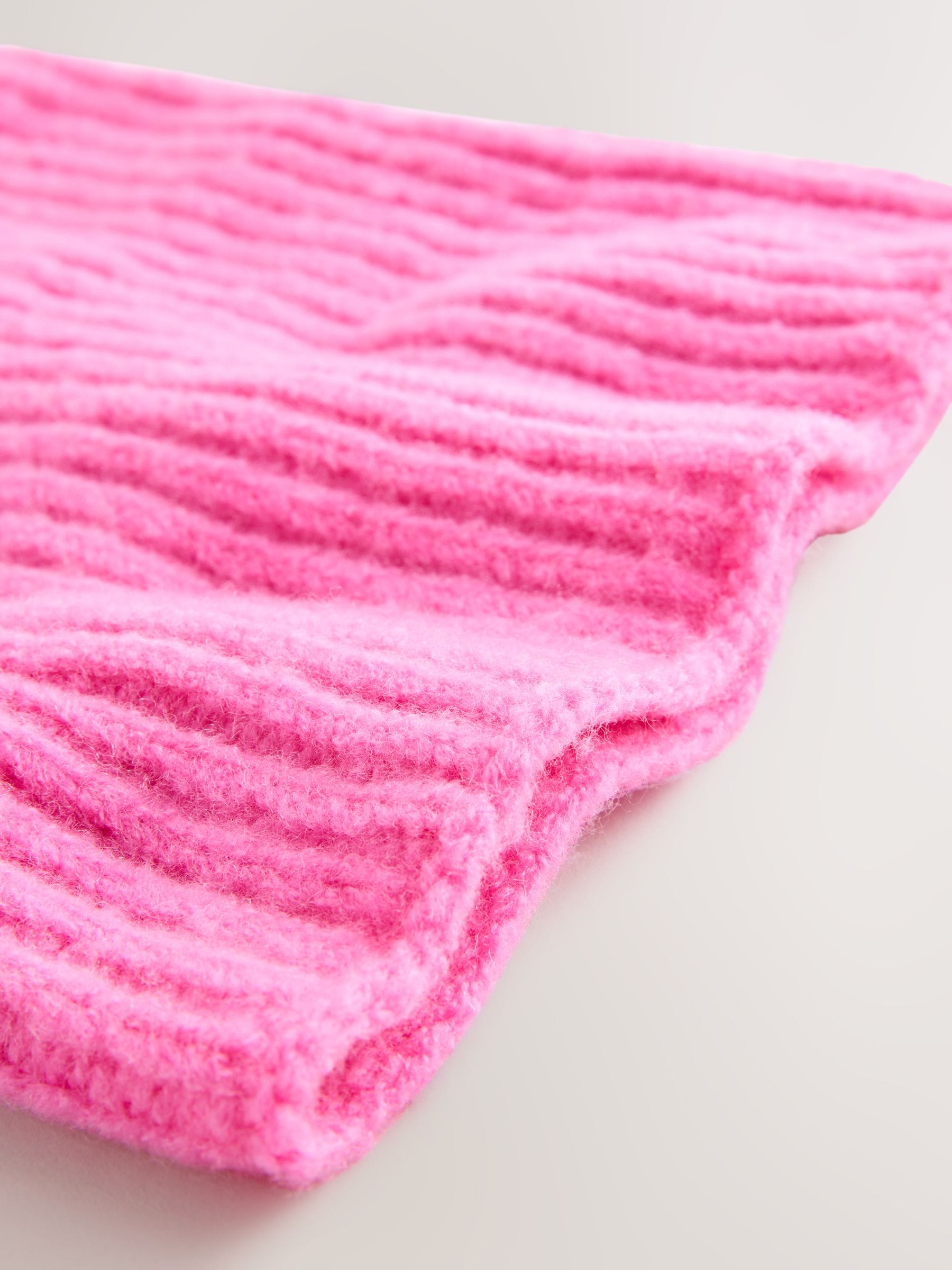 Roze bloemetjes - Chunky ribgebreide colsjaal (1-16jr)