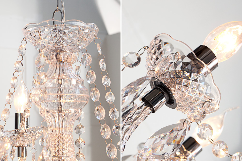 Eleganter Kronleuchter CRYSTAL 75cm klar Acryl 9-armig Lüster