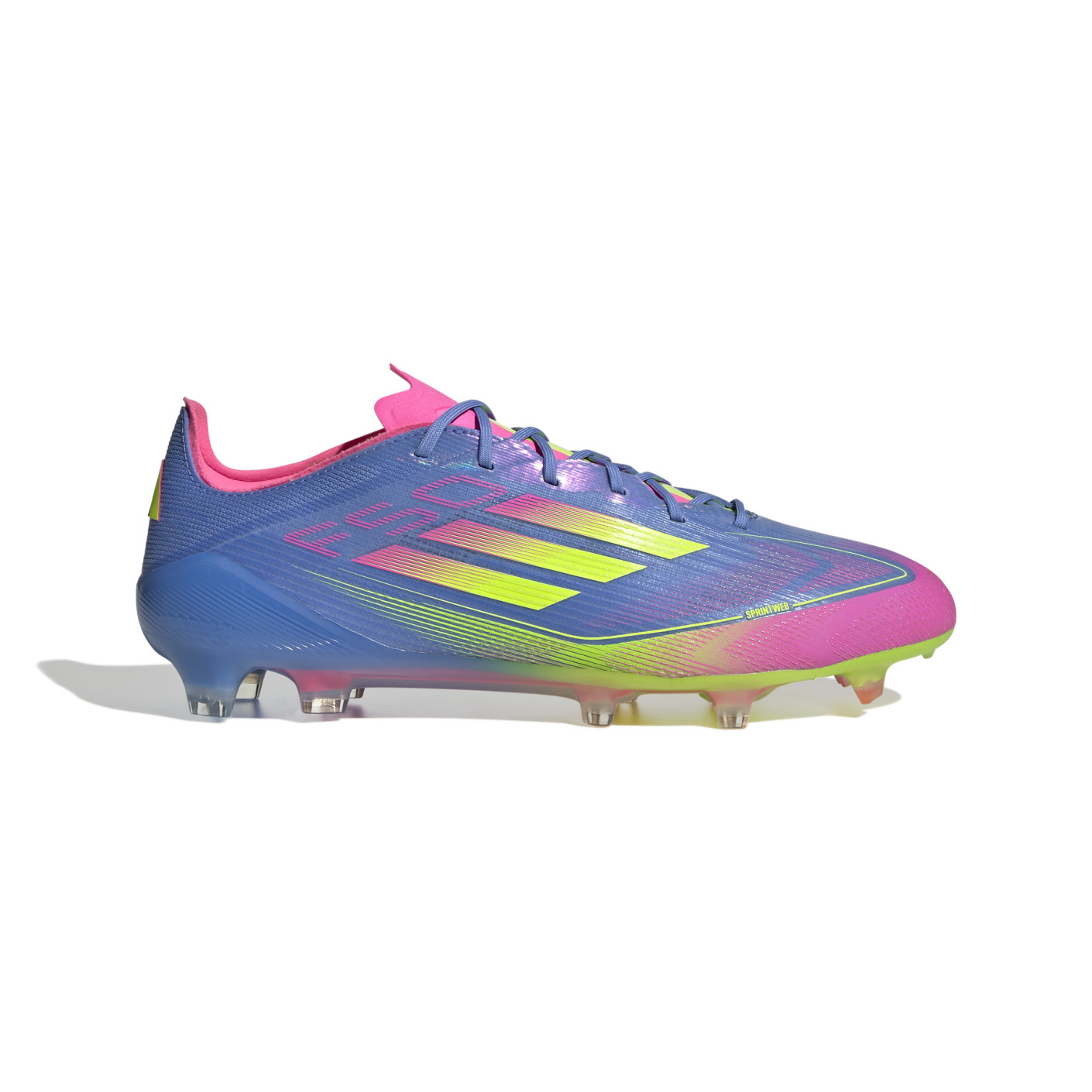 Adidas F50 Elite Gras Voetbalschoenen (FG) Blauw Neongeel Roze