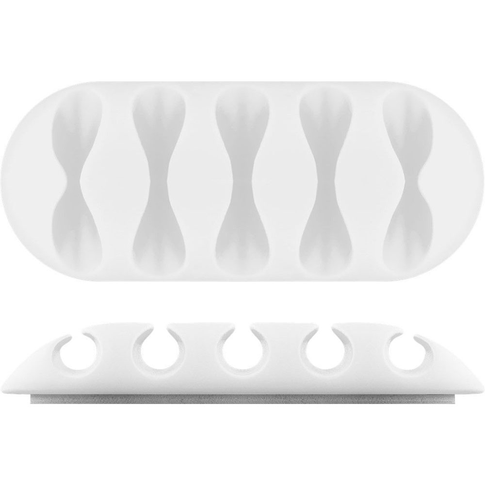 (5er Set) selbstklebende Kabelhalter / Clips / Klemmen - Weiss