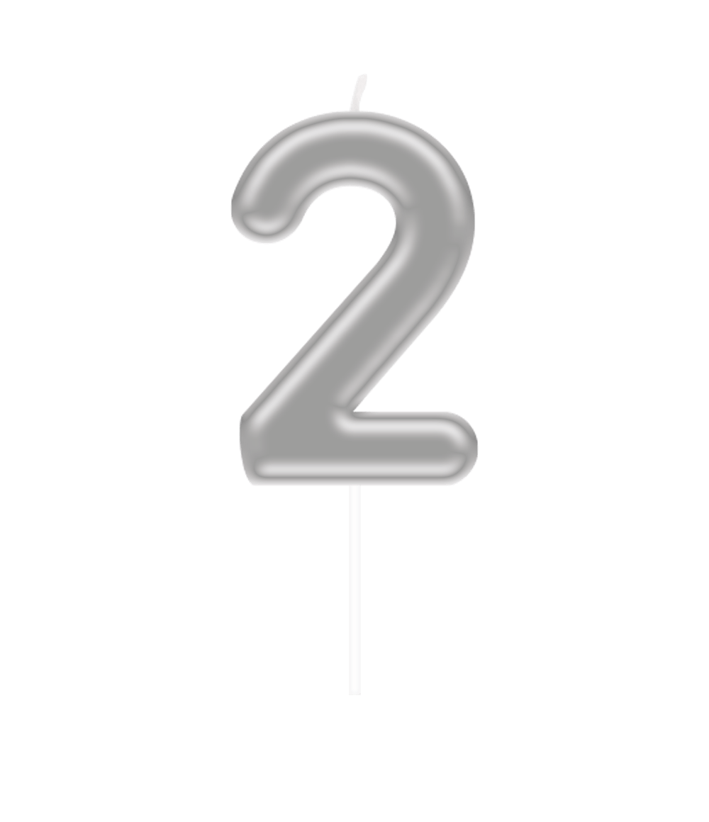 2 Jaar Kaars Zilver 10,5cm