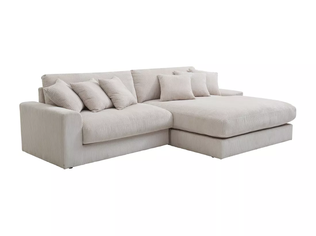 Canapé d'angle réversible en tissu beige SIMUZA