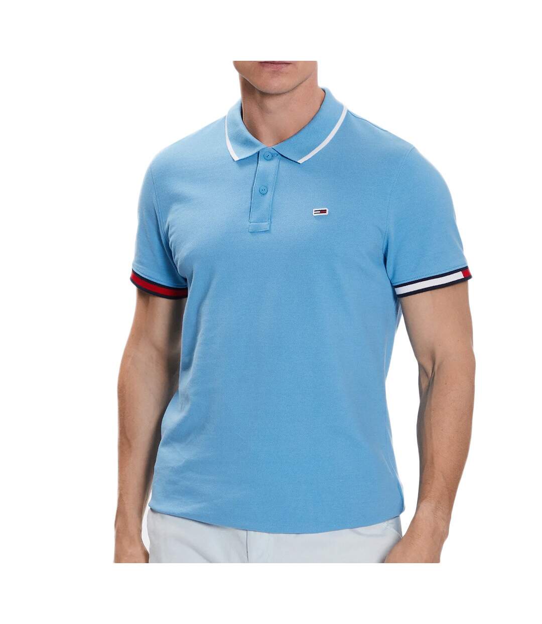 Polo Bleu Homme Tommy Hilfiger  Flag Cuffs