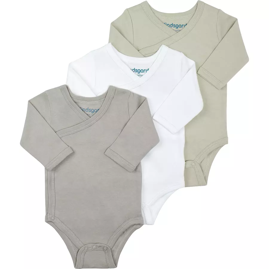 kindsgard Wickelbody trunder 3er-Pack langarm multicolor