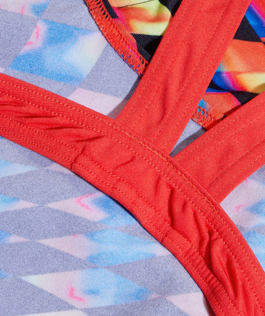 Speedo badedragt til piger - Allover Digital Leaderback - Sort/multi