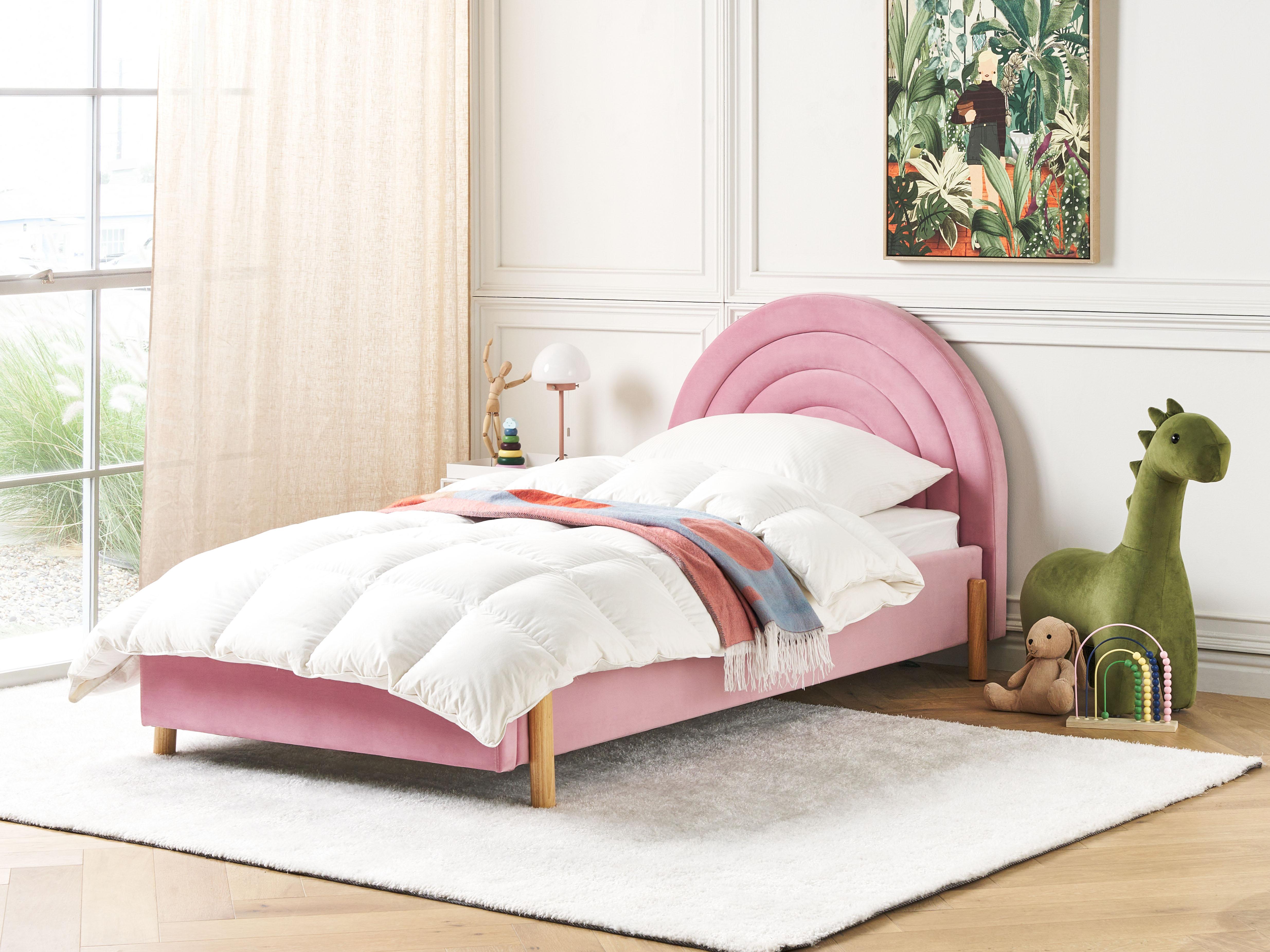 Kinderbed Fluweel ANET 90 x 200 cm Roze