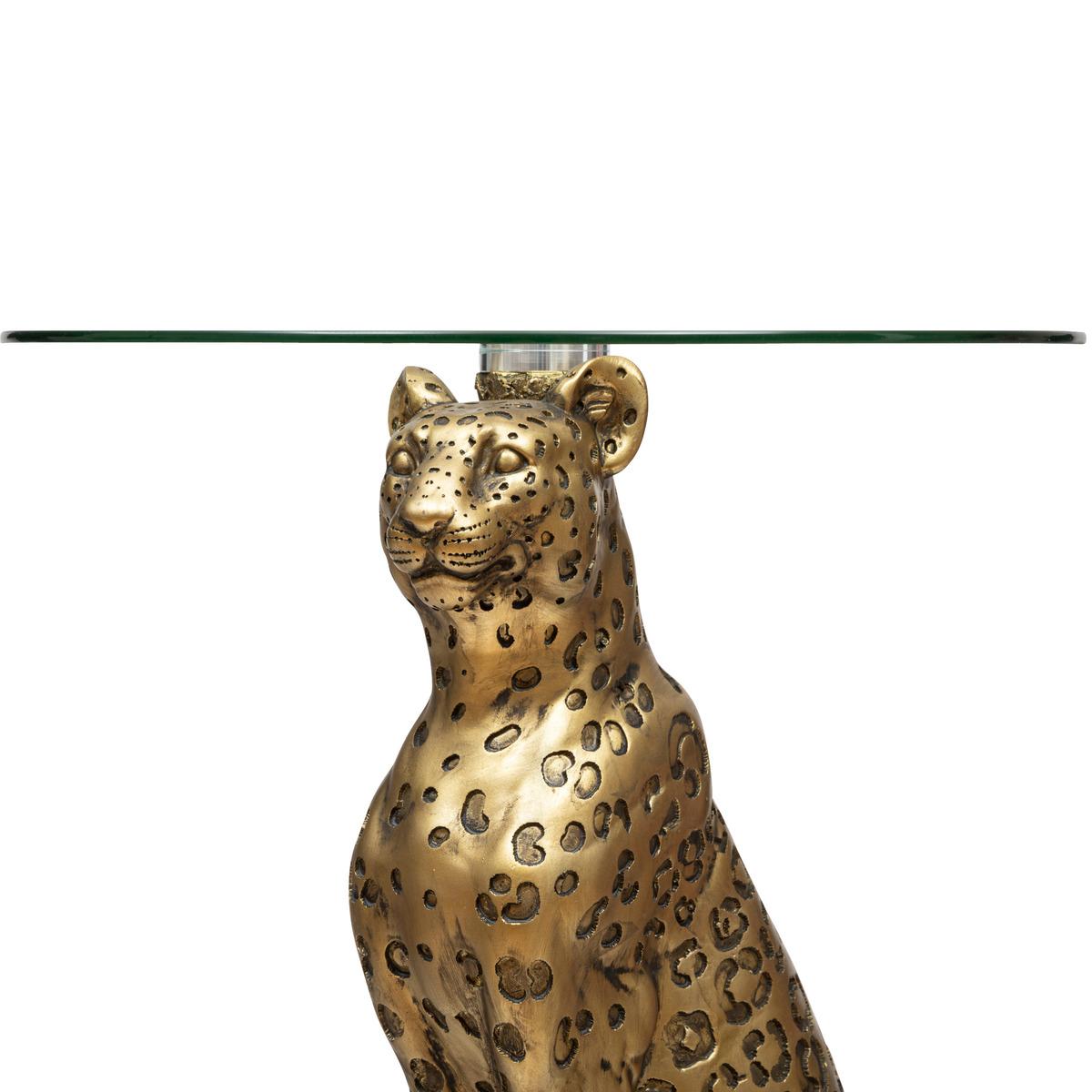 TABLE A CAFE WILD LEOPARD DORE D.40CM