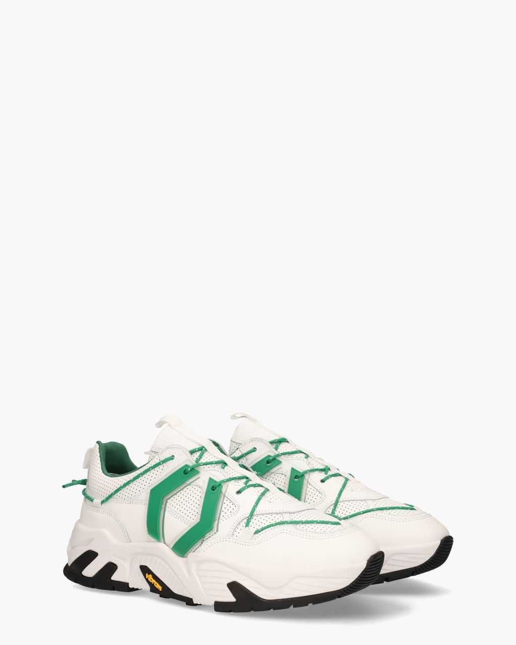 Mikakus New Boom Wit/Groen Herensneakers