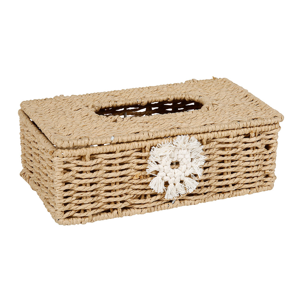 Boîte à mouchoirs rotin 16.5x9x15cm