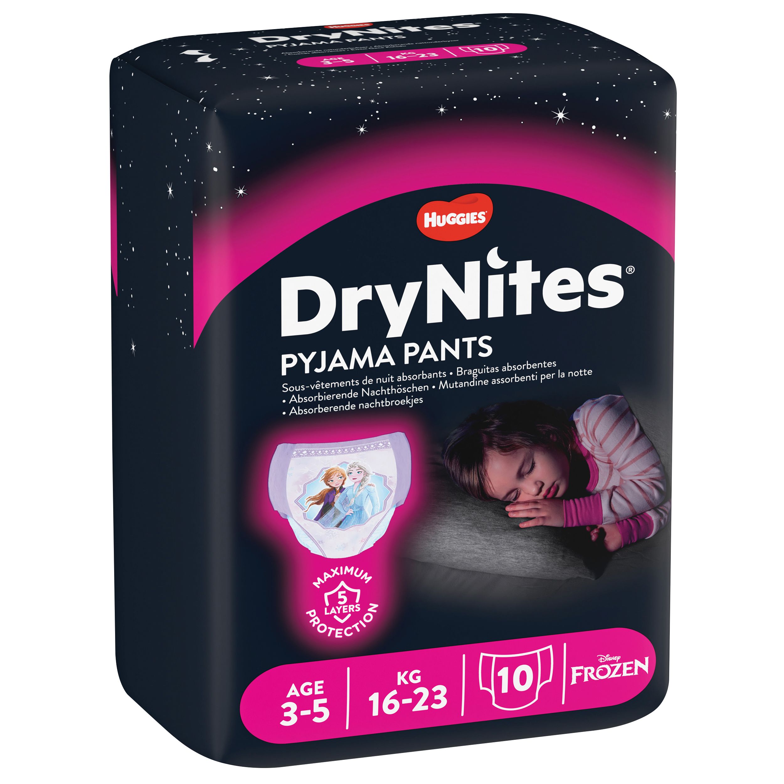 Huggies DryNites Windeln Windelhosen Mädchen 3-5 J. (16-23kg) Monatspack