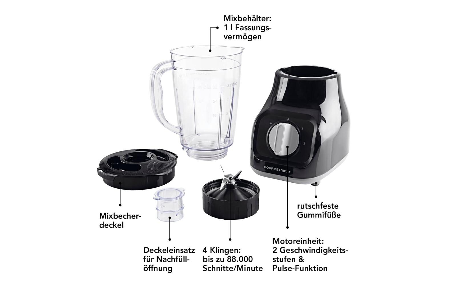 Standmixer SchwarzStandmixer mit 350 Watt