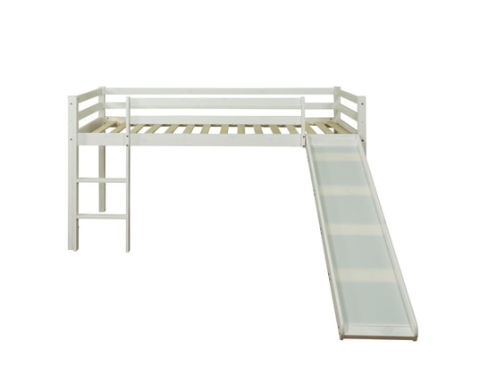 HOMESTYLE4U - Lit enfant lit mezzanine superposés 90x200 cm blanc