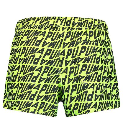 Puma Bådeshorts - Neongul m. Print