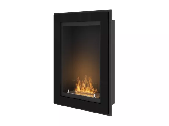 Cheminée au bioéthanol encastrable Frame 550 SimpleFire avec verre noir
