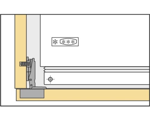 Koelkastombouwscharnier Ø 35 mm, voor inliggende deuren, 2 stuks