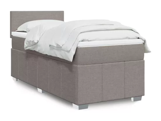 Sommier à lattes de lit avec matelas Taupe 90x190 cm Tissu