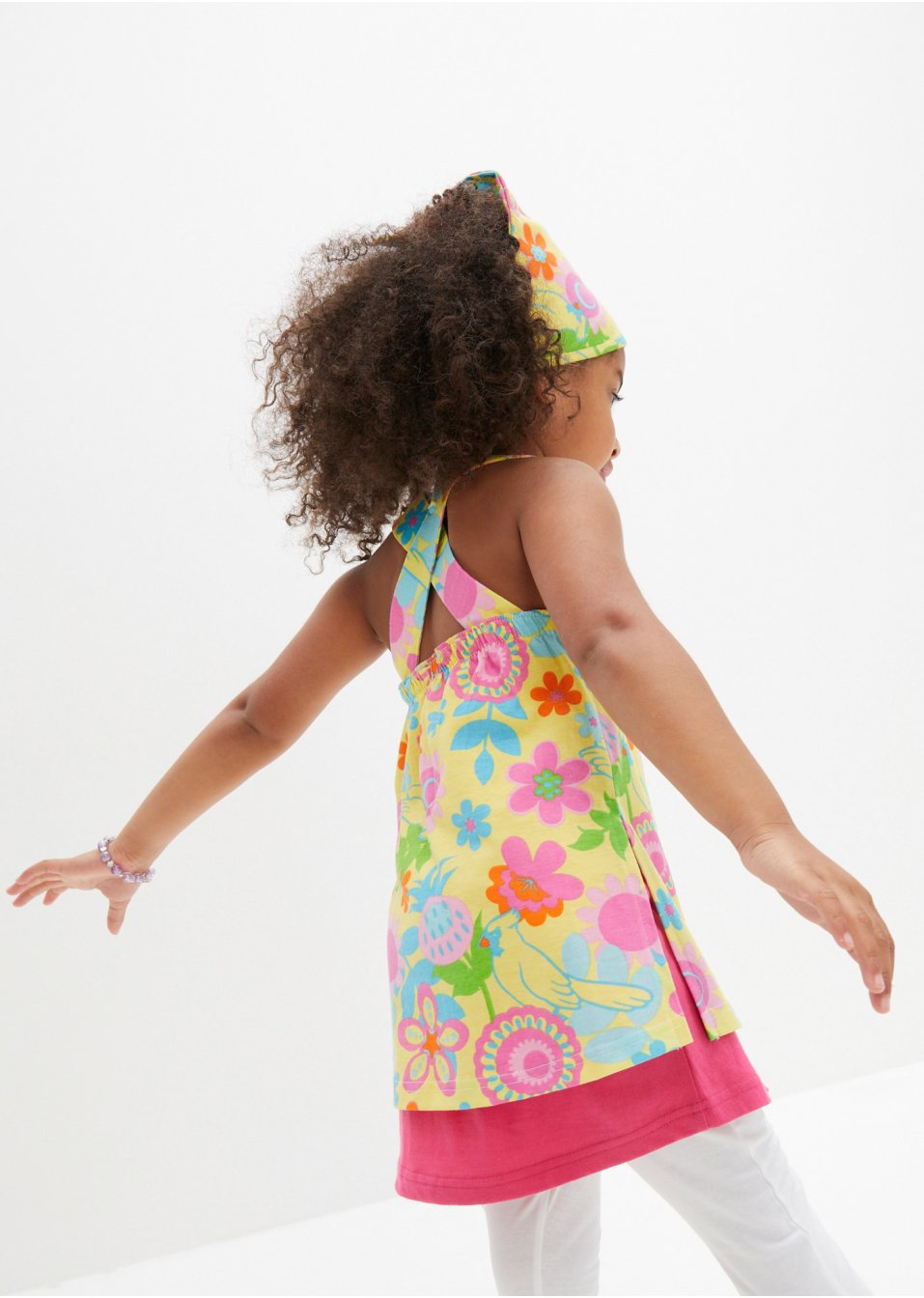 Robe fille, legging, foulard (Ens. 3 pces.)