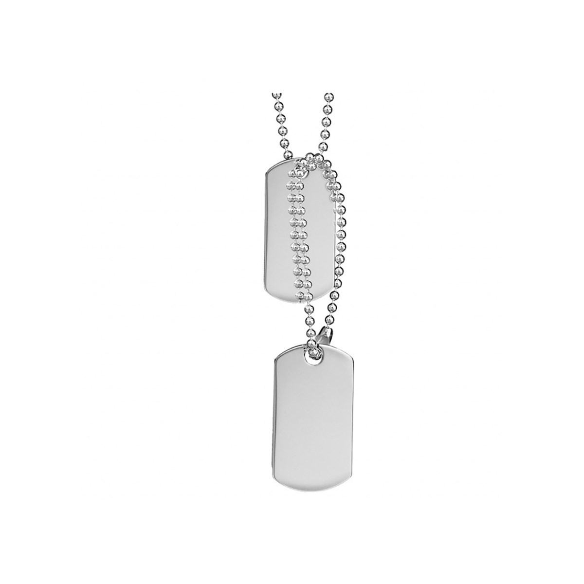 Collier double Plaque GI - Argent