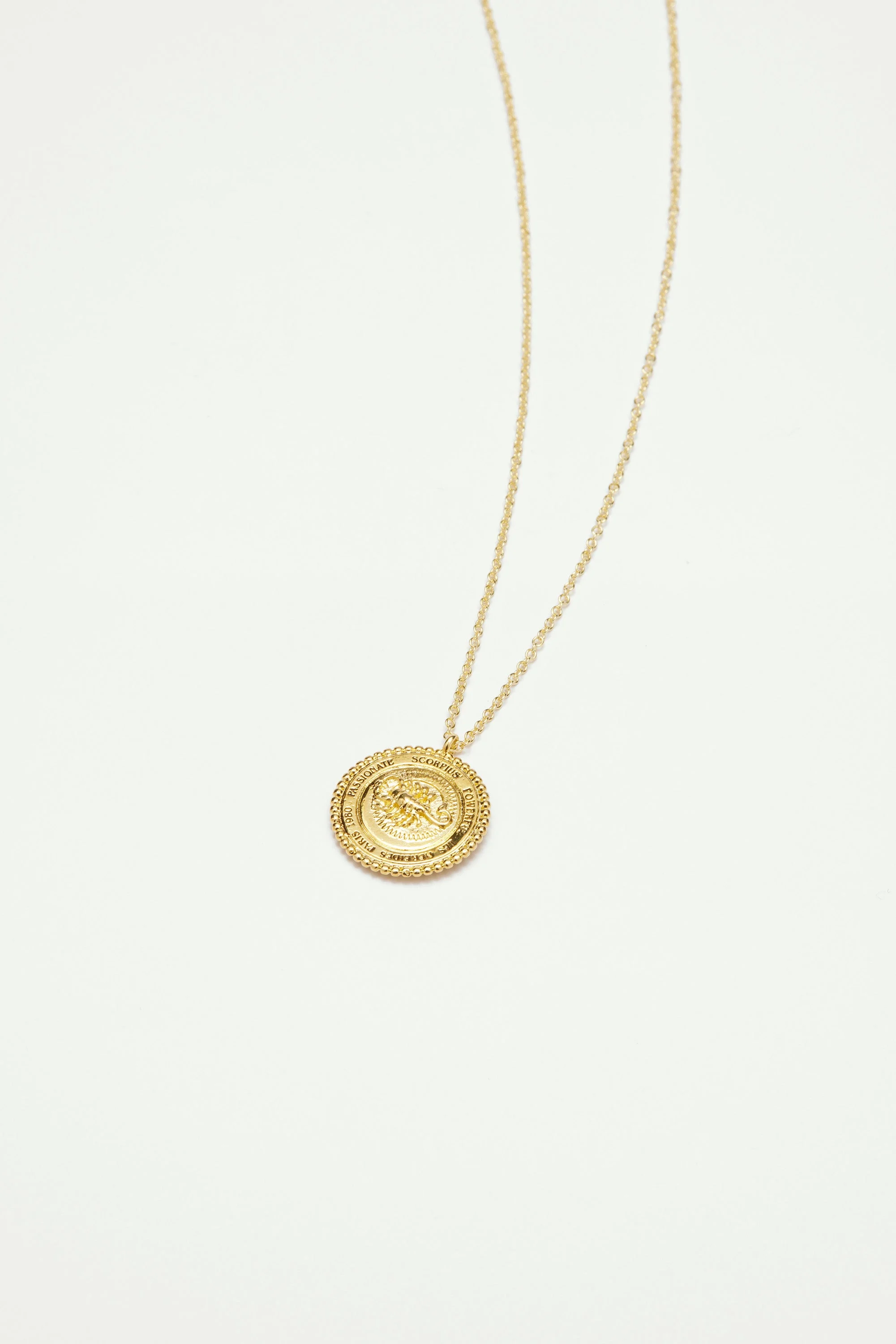 Collier pendentif signe astrologique cancer | Doré