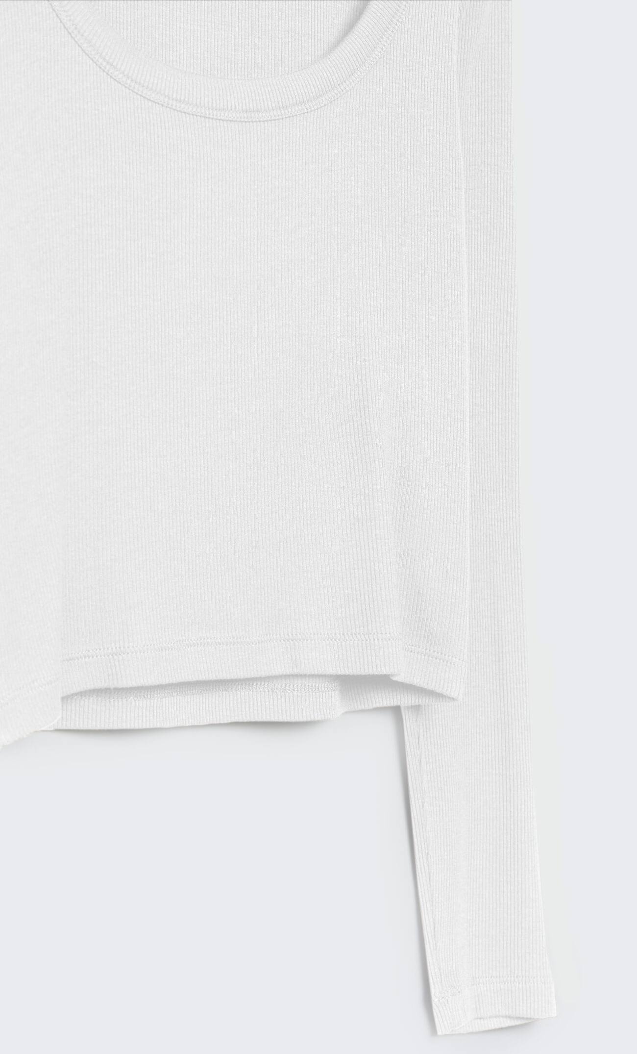 Camiseta canelada de manga comprida