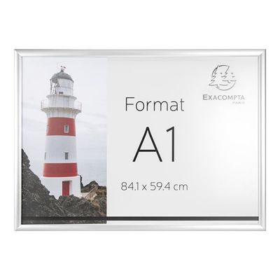 Exacompta Office cadre - Cadre mural clipsable pour A1 - aluminium/cristal