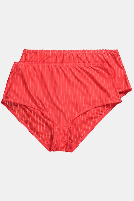 Midislips, 2er-Pack, Nadelstreifen, höher geschnitten