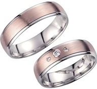 Trouwringen rood en wit goud met Diamanten breedte 5,5 mm