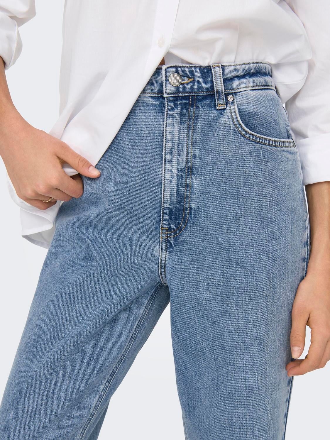 ONLCAMILLE Hohe Taille Weiter Beinschnitt Jeans Light Blue Denim
