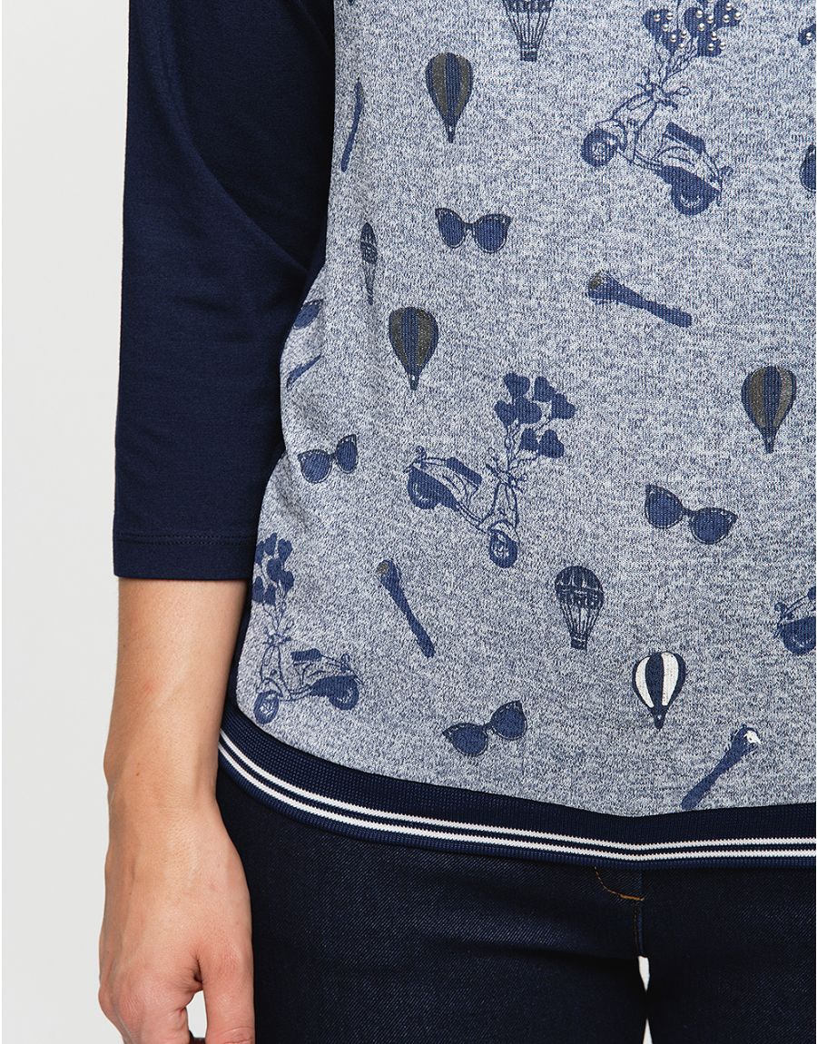 T-shirt gris marine