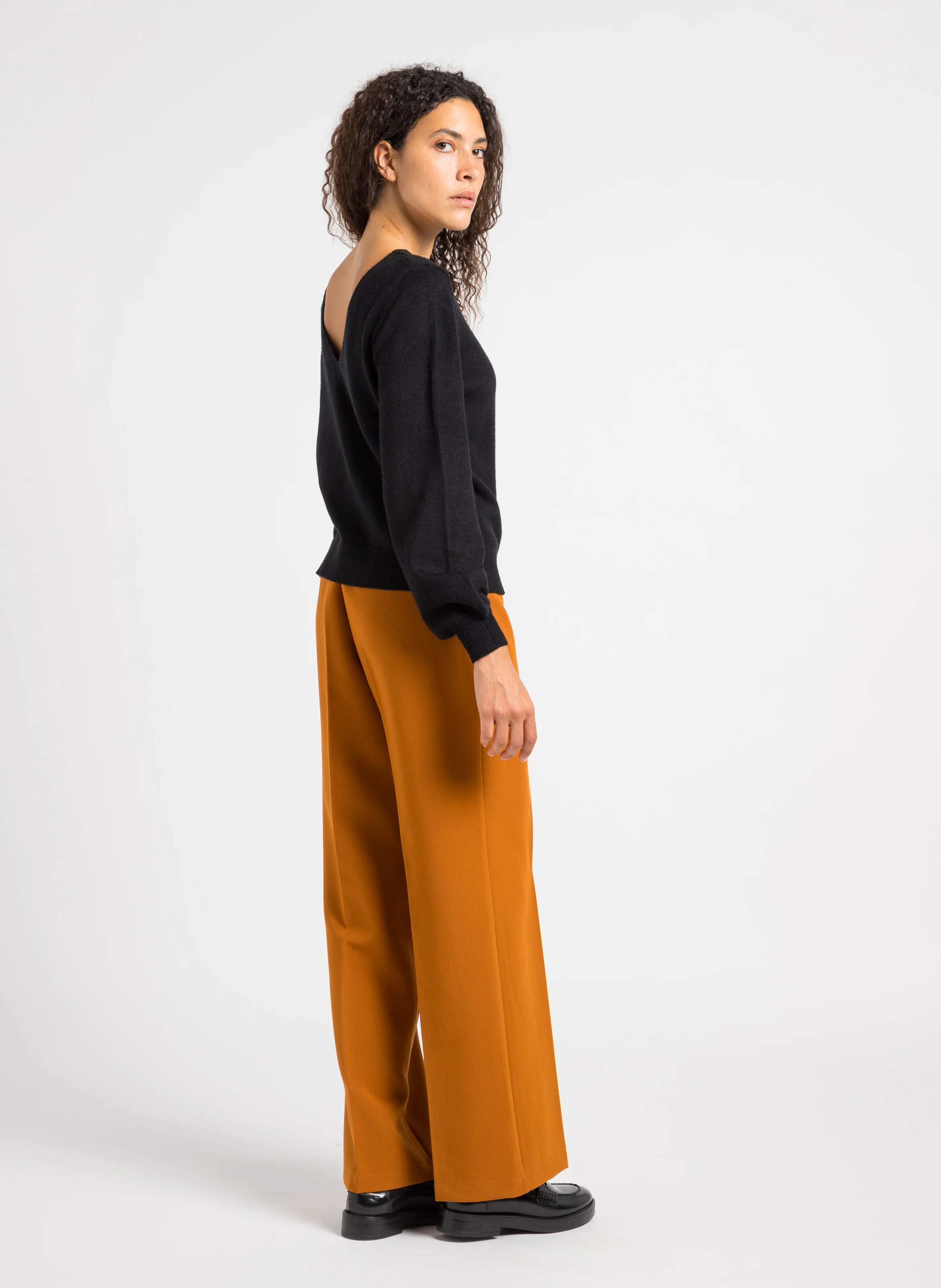 WINNIE - Pantalon à pinces large | Marron