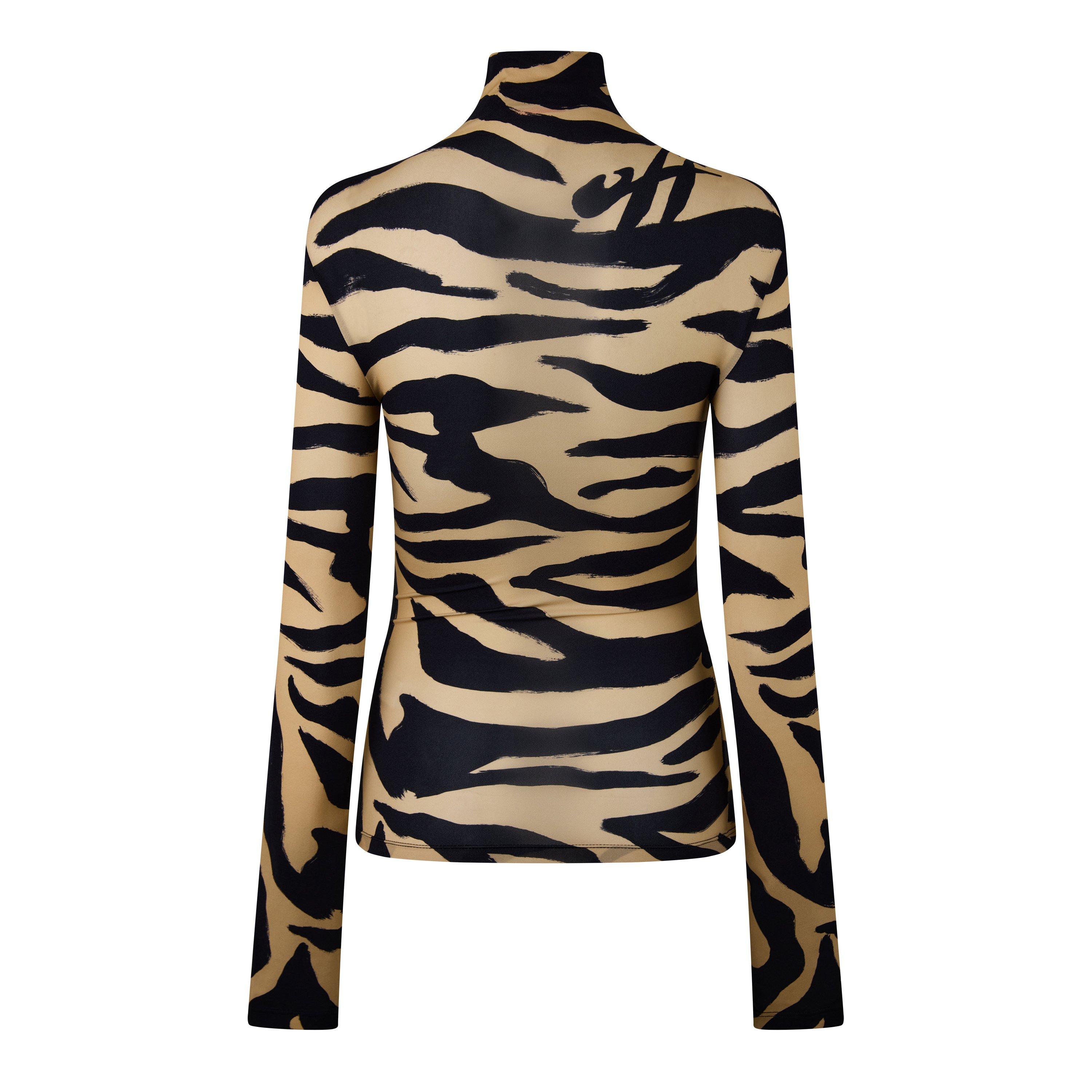 Off White Zebra Turtleneck