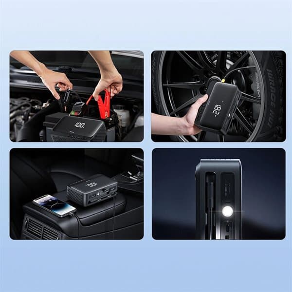 Baseus Super Energy 4i1 600A Powerbank / Kompressor / Lommelygte / Jump Starter